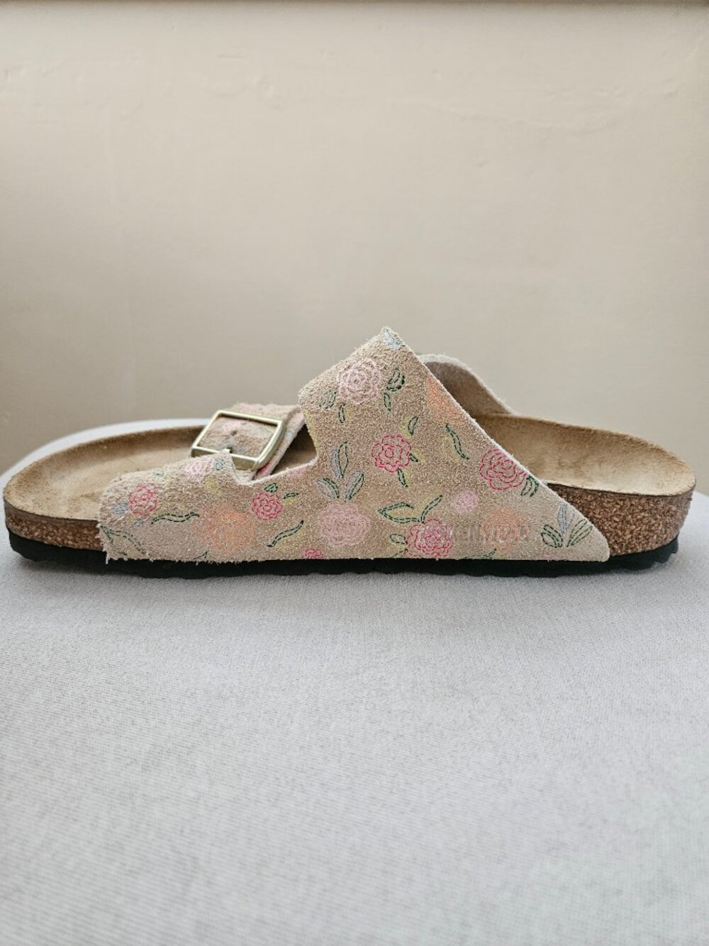 Birkenstock Arizona Suede Sandcastle Floral Sandals Size 40 / US 9 - Picture 5 of 7